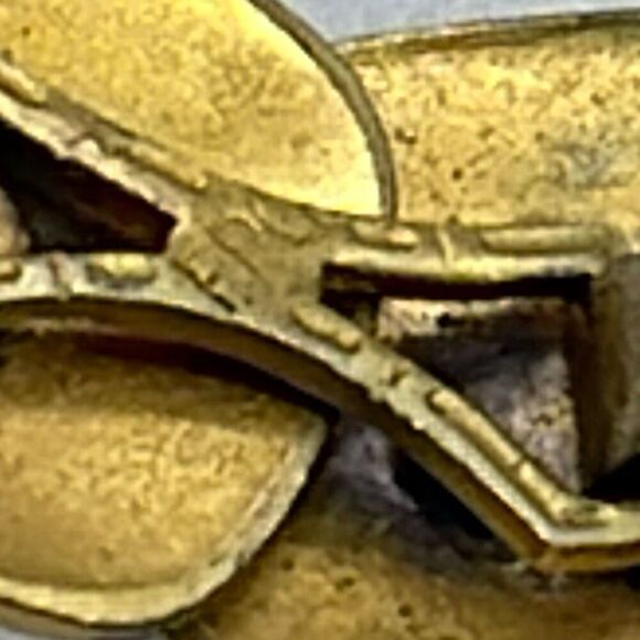 Antique-vintage gold plated cuff links and collar link. - Picture 5 of 7